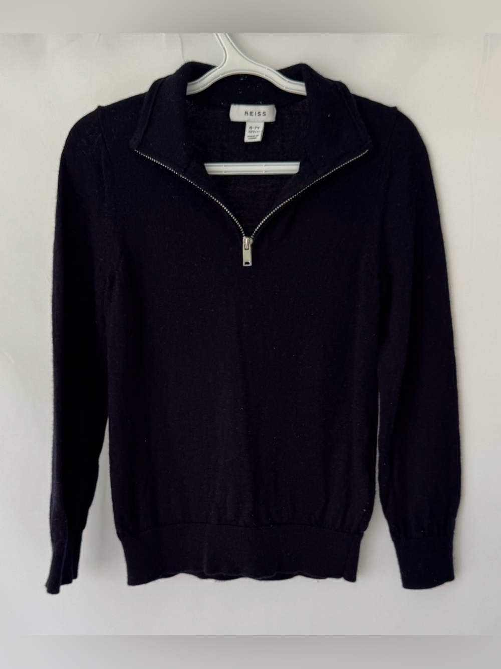 Reiss - Black Half-Zip Sweater polo Top